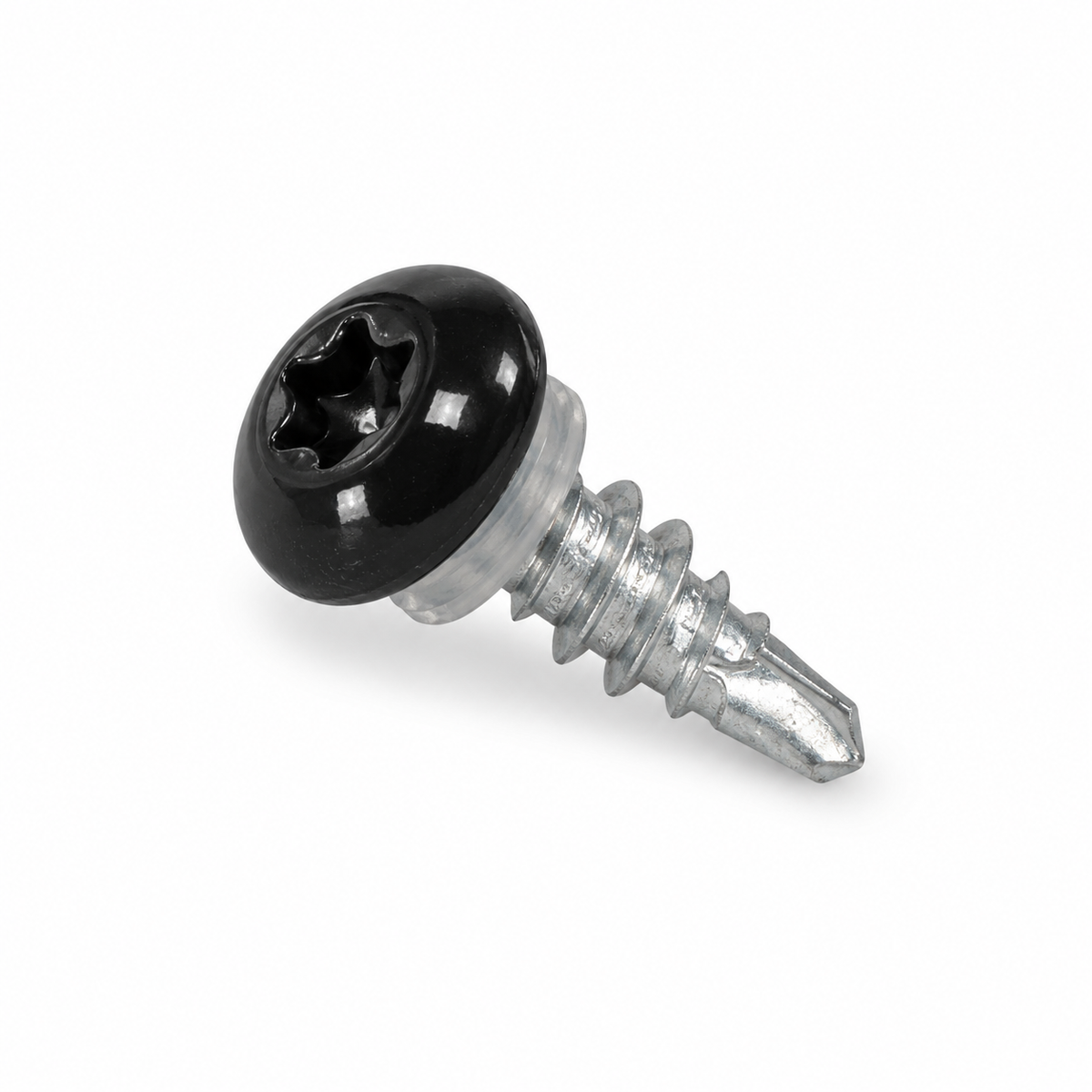 Reference-based AI illustration of 6.3 x 20mm Black Coated Low Profile Stitching Screws (Pack of 100). Representative appearance; not a stock photograph.