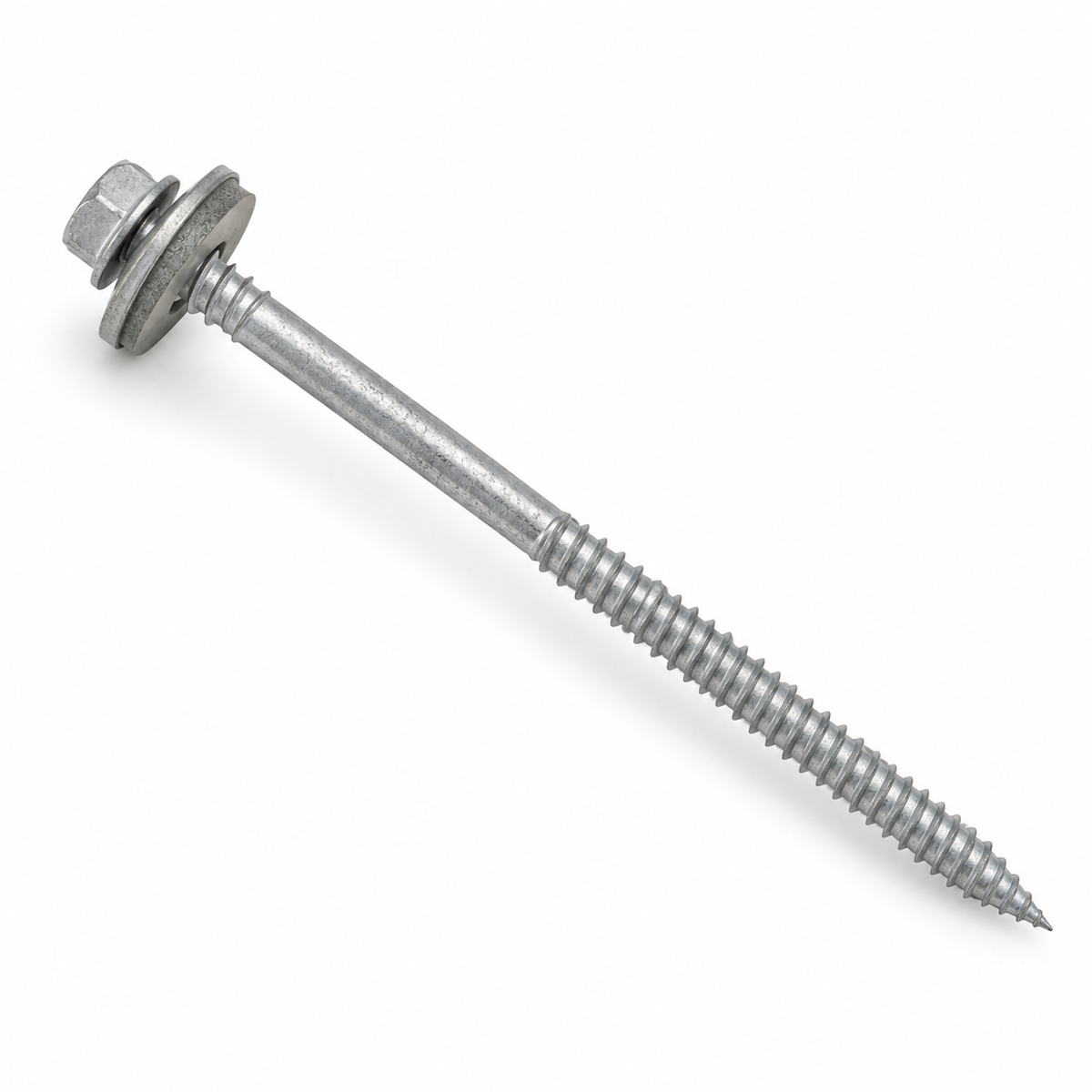 Reference-based AI illustration of Timber Roofing Screws with 19mm Sealing Washers (Pack of 100). Representative appearance; not a stock photograph.