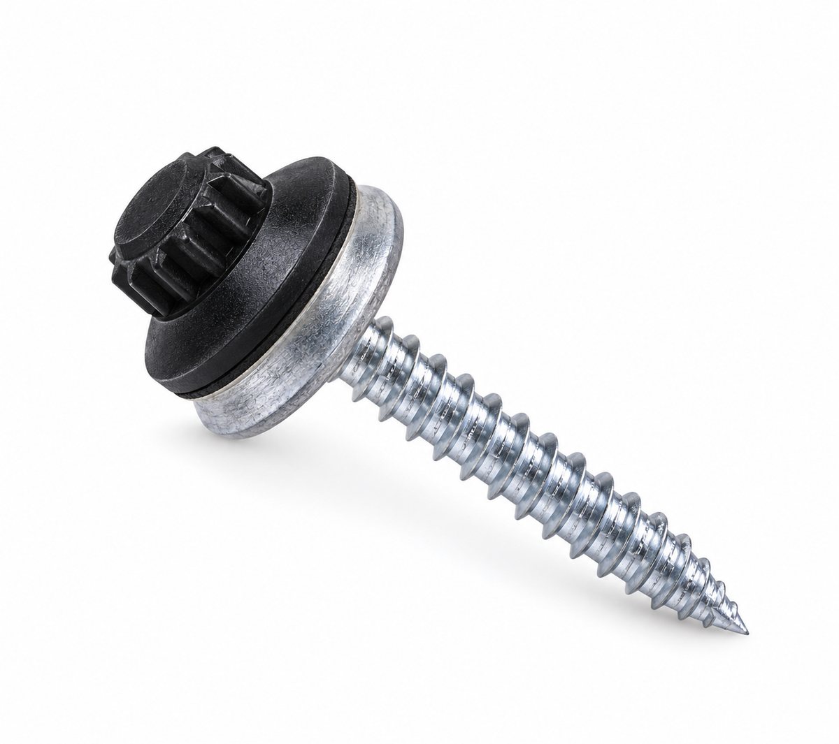 Reference-based AI illustration of 32mm Black Moulded Head Timber Roofing Screws (Pack of 100). Representative appearance; not a stock photograph.