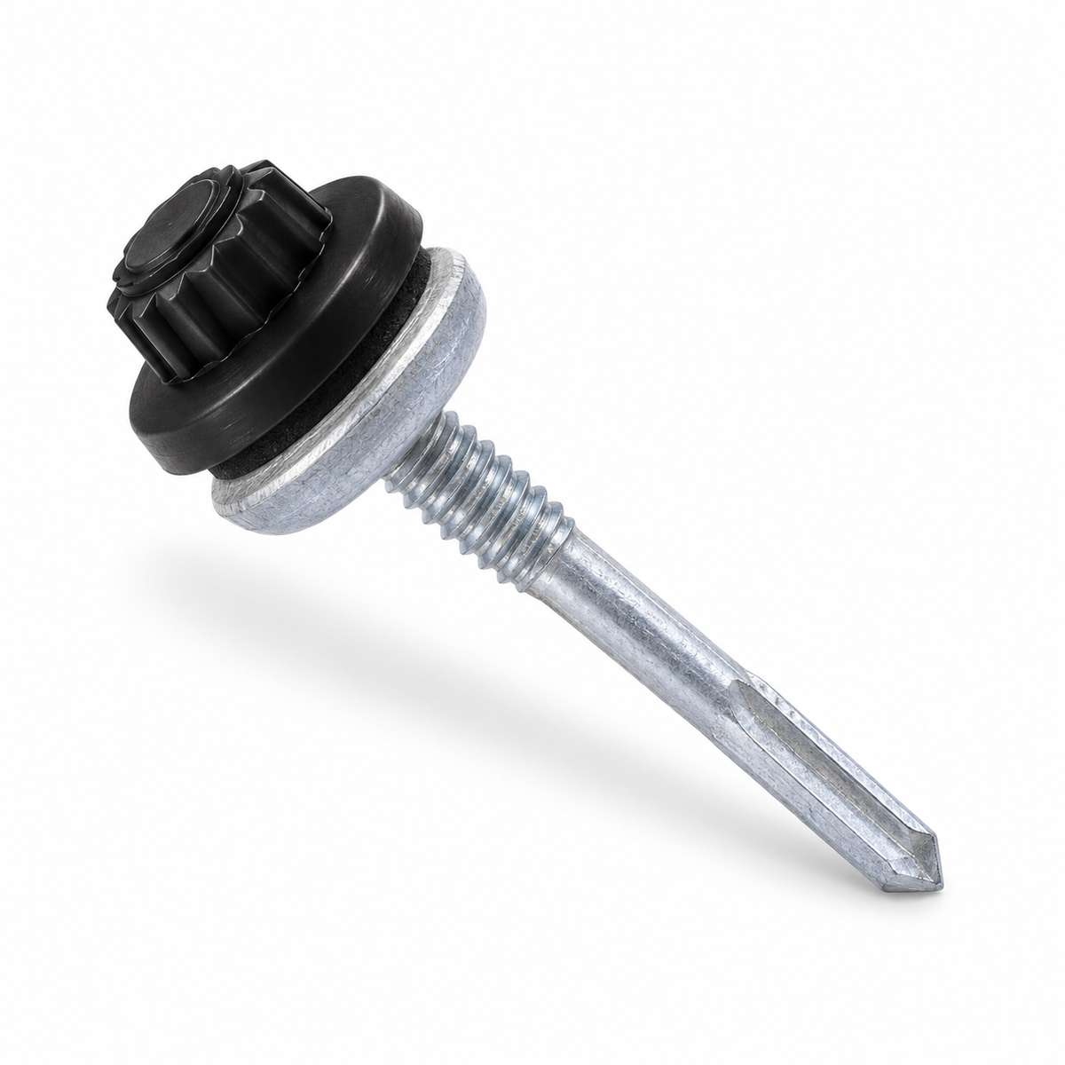 Reference-based AI illustration of 38mm Black Moulded Head Heavy Steel Screws (Pack of 100). Representative appearance; not a stock photograph.