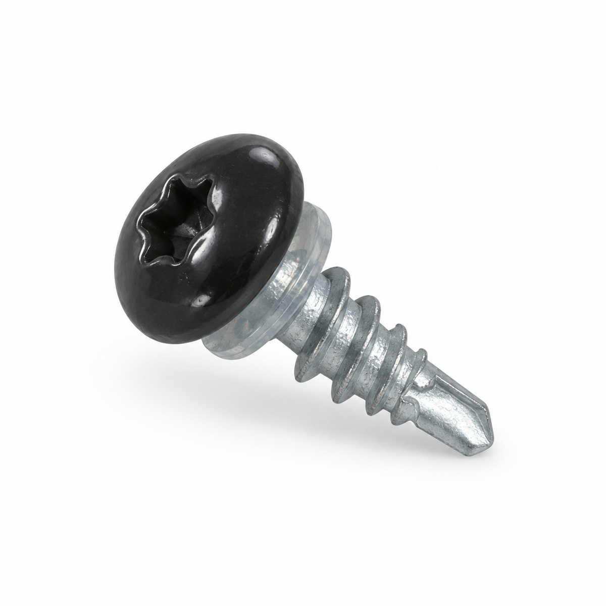 Reference-based AI illustration of 6.3 x 20mm Black Stainless Steel Low Profile Stitching Screws (Pack of 100). Representative appearance; not a stock photograph.