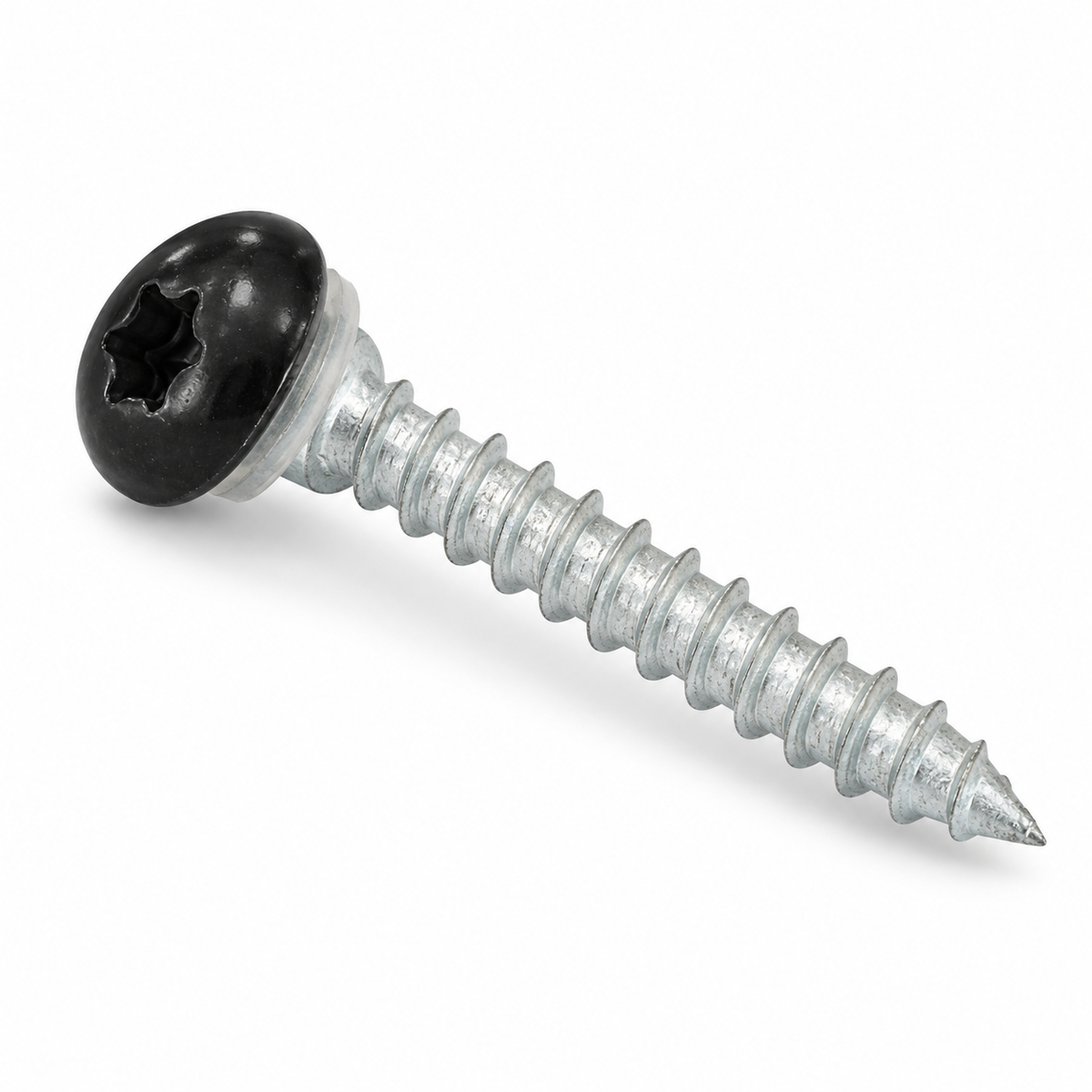 Reference-based AI illustration of 6.3 x 35mm Black Coated Low Profile Timber Screws (Pack of 100). Representative appearance; not a stock photograph.