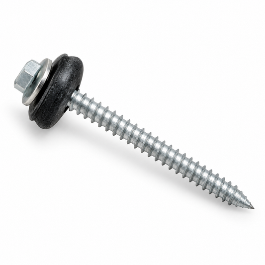 Reference-based AI illustration of 65mm Timber Roofing Screws with BAZ Washers (Pack of 100). Representative appearance; not a stock photograph.